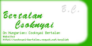 bertalan csoknyai business card